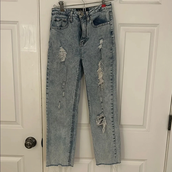 Indigo Rein Distressed Light Blue Jeans size 00 ripped - Picture 1 of 6